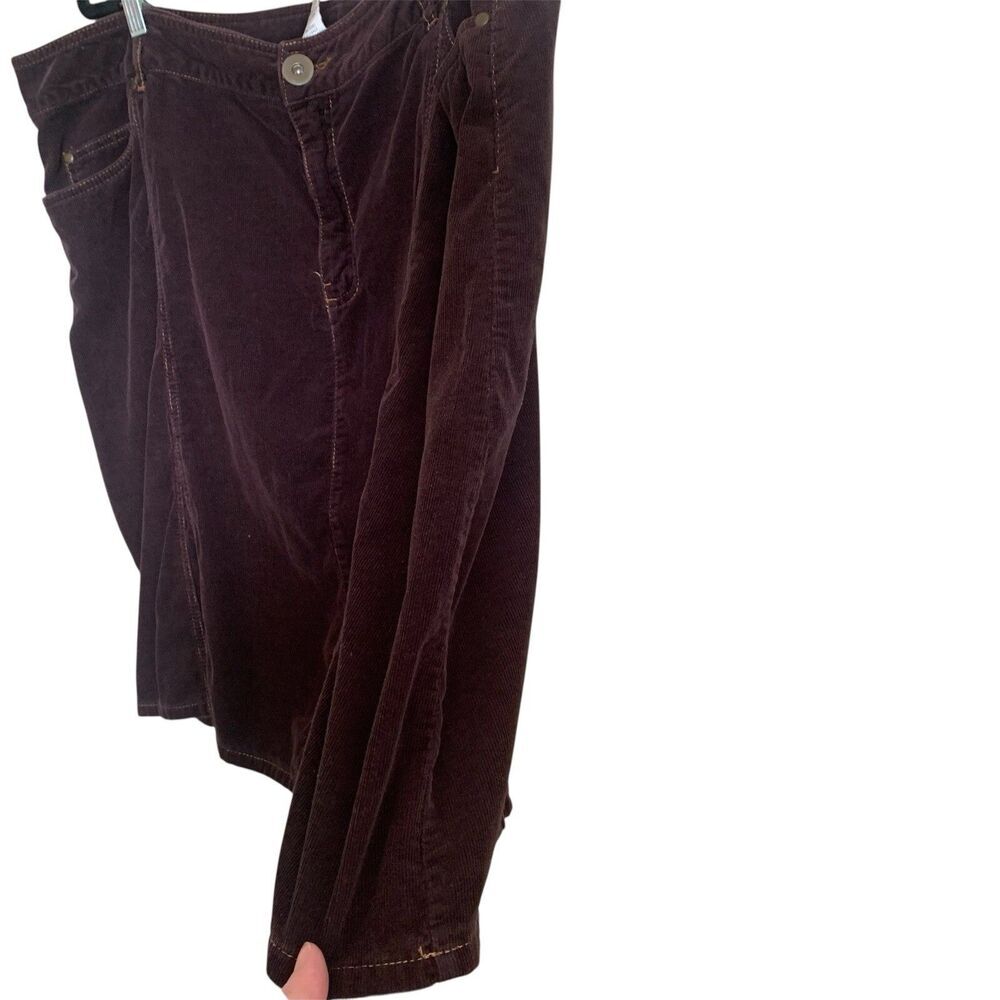 Plus Size Corduroy Skirt Brown Size 26W Knee-Length Cotton Pockets Zip Belt Loop - Picture 4 of 11